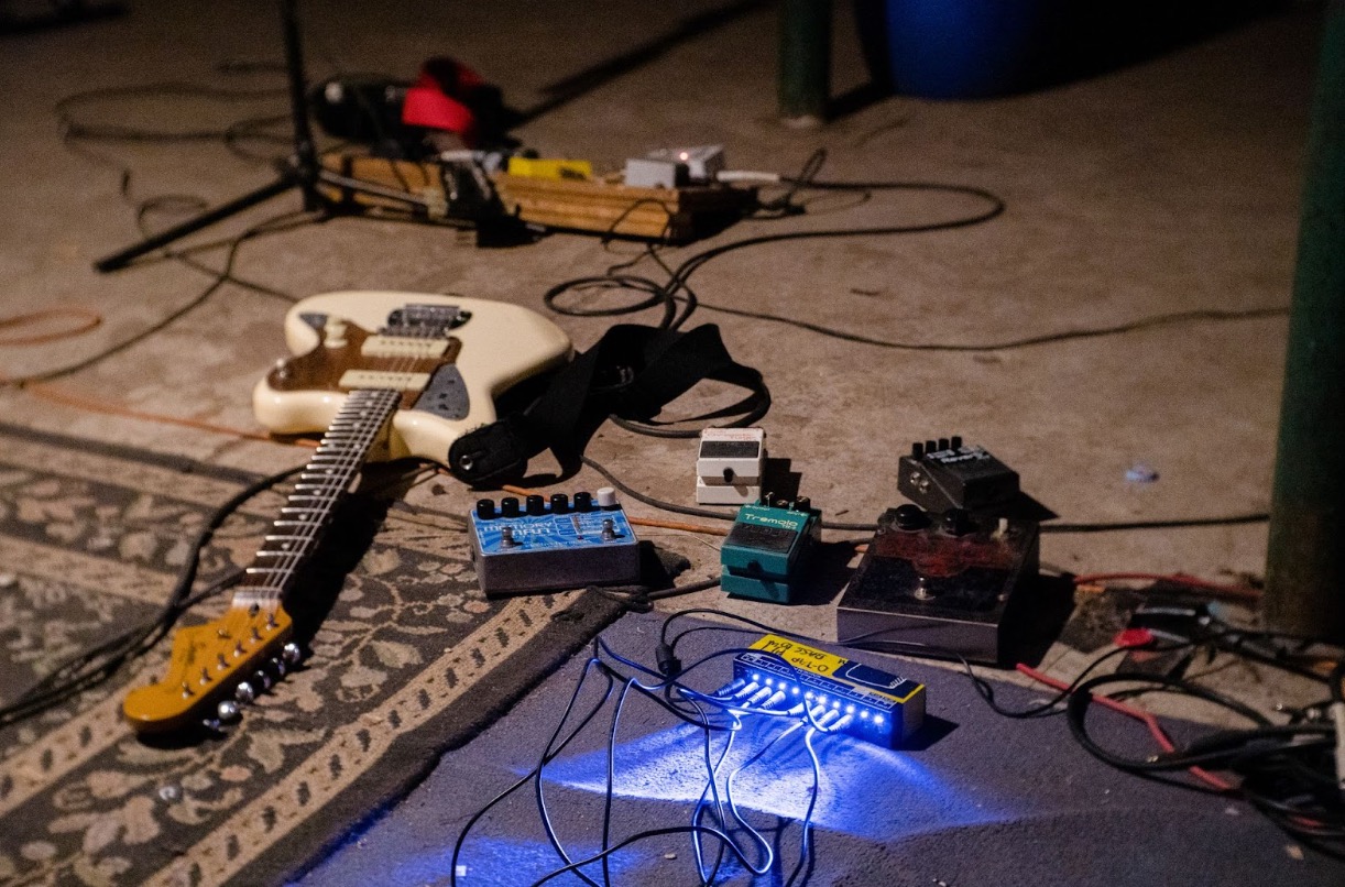 guitar effects on the ground