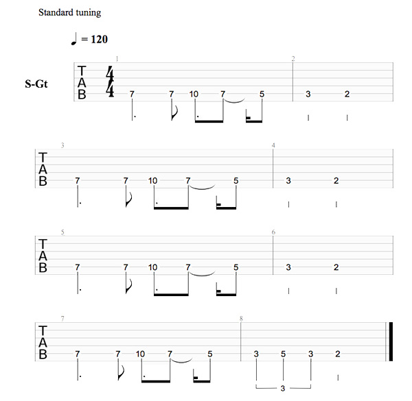 seven nation guitar tab